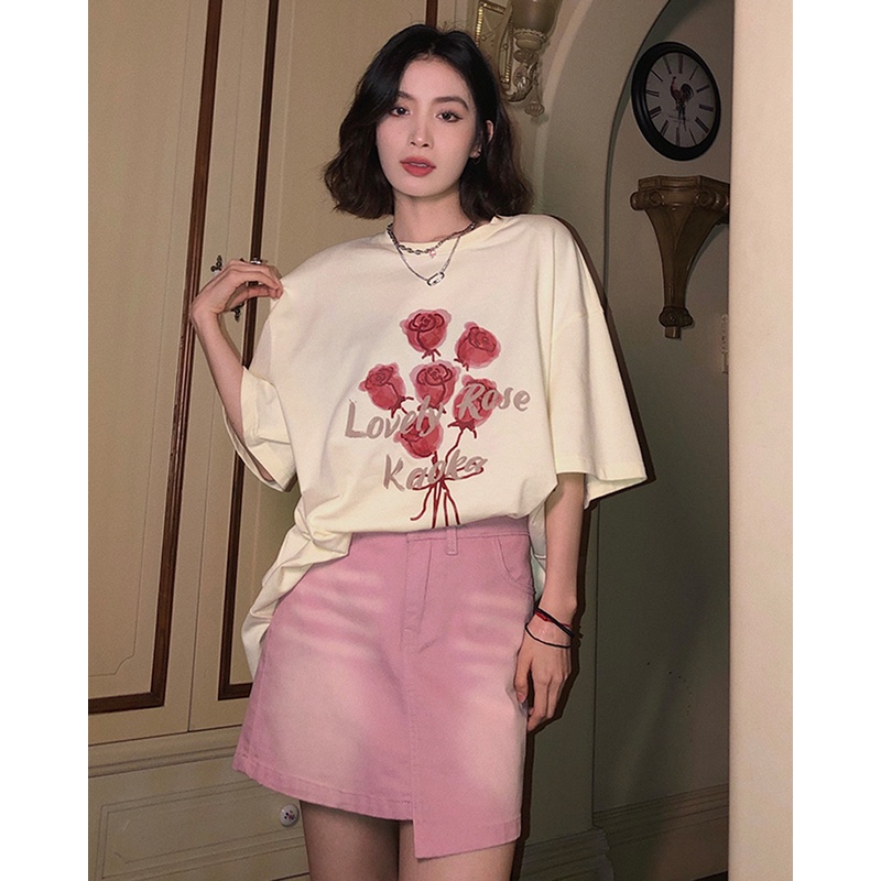 NRVP Áo Thun Nữ Tay Ngắn In Hình Phong Cách Hàn Quốc Thời Trang Mùa Hè 2022