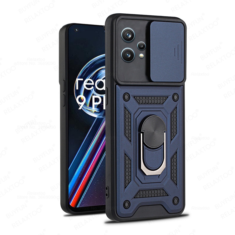 Ốp Điện Thoại Mềm Chống Sốc Có Giá Đỡ Dạng Trượt Cho OPPO Realme 9i 9 Pro Plus 8i A96 A36 A76 C21Y C11 Reno7 6