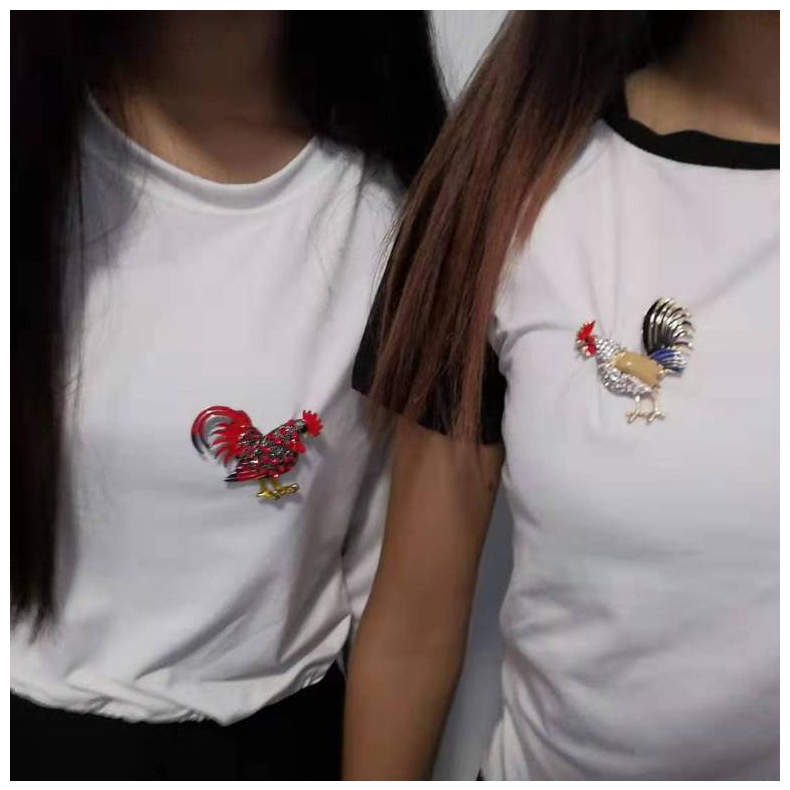 Ghim Cài Áo Kim Loại Hình Gà Con Nhiều Màu Sắc Dễ Thương