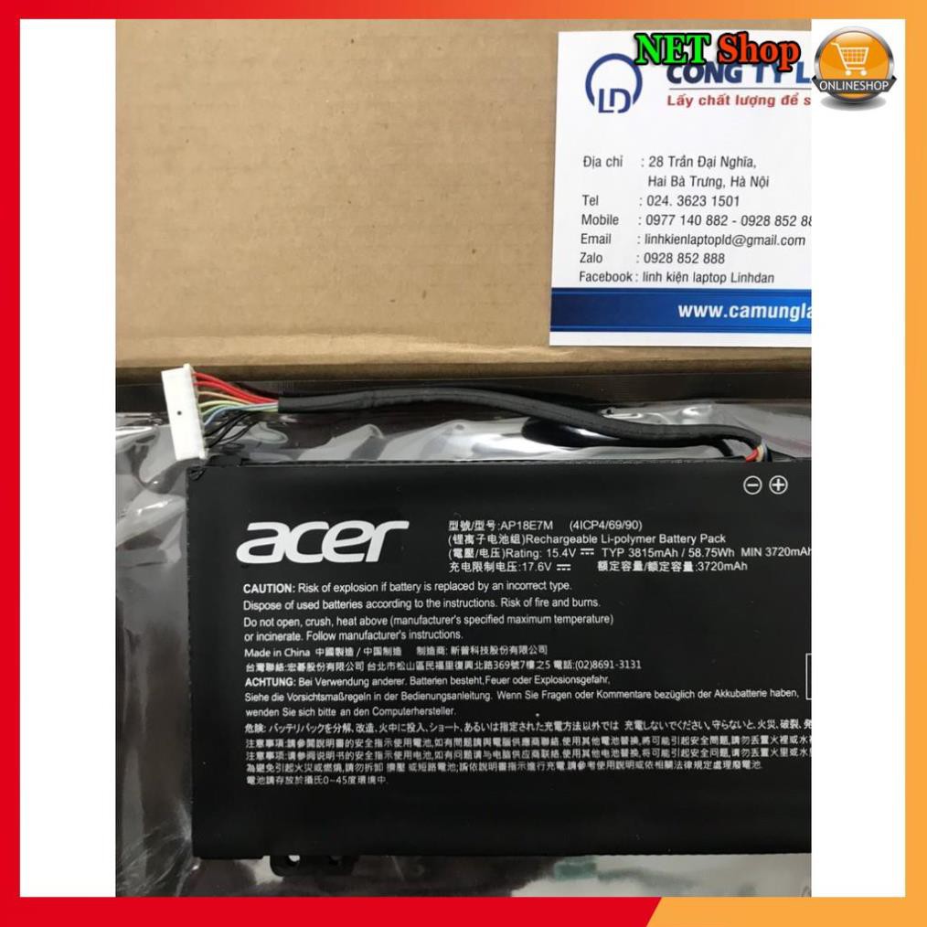 💖💖 Pin Acer (Original) 58.75Wh Predator Helios 300 PH315-52 PH317-53 AP18E8M AP18E7M Battery