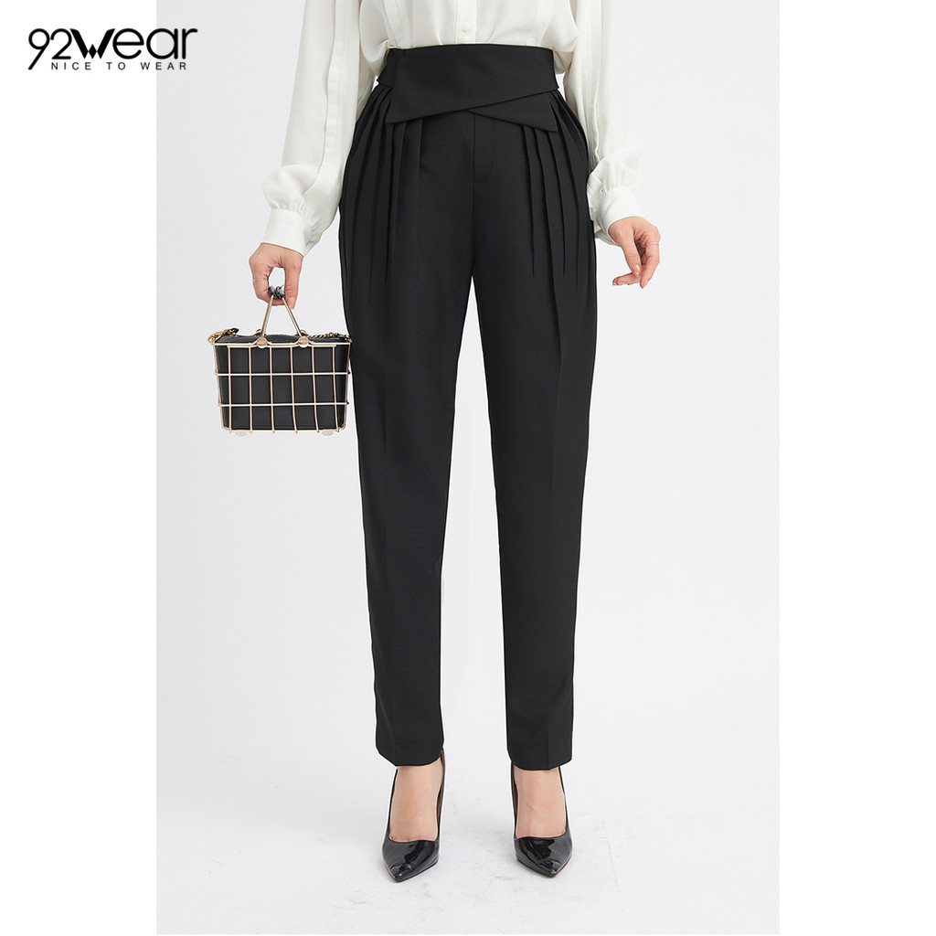 Quần âu nữ cạp cao form rộng QAW0361 - 92WEAR | BigBuy360 - bigbuy360.vn