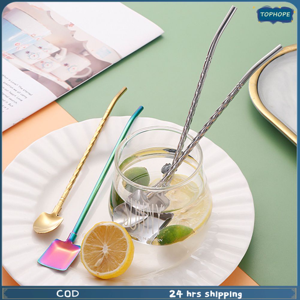 5 Cái/bộ Chất Lượng Cao Cổ Điển Sáng Tạo Thìa Cà Phê Inox Thìa Cà Phê Tặng Retro Bộ ↑Tophope