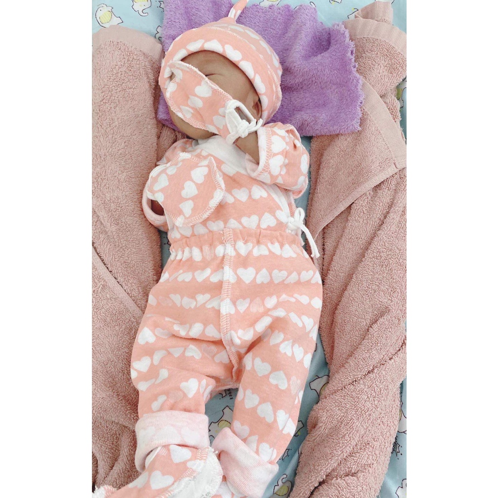 Bộ quần áo cho trẻ sinh non thiếu tháng ✨𝙎𝙞𝙯𝙚 𝙧𝙞𝙚̂𝙣𝙜✨Bộ dây buộc 100% cotton tự nhiên
