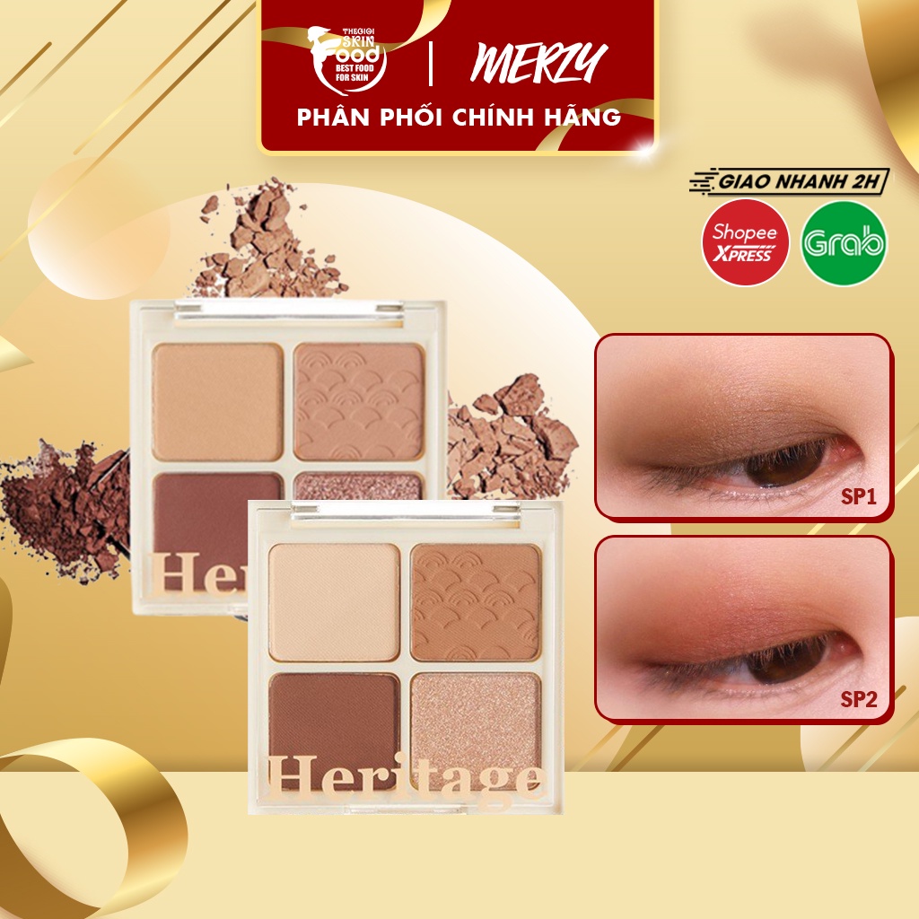 Bảng Phấn Mắt 4 Ô Xinh Lung Linh Merzy The Heritage Shadow Palette 8g