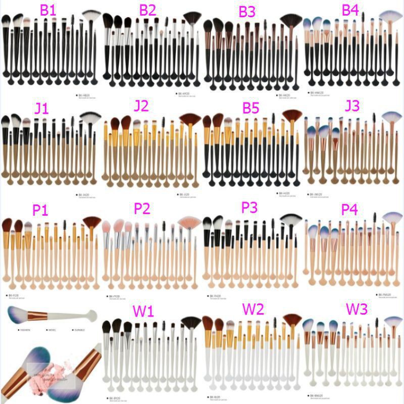 Bộ 20 cọ trang điểm tay cầm hình vỏ sò nhãn hiệu MAANGE