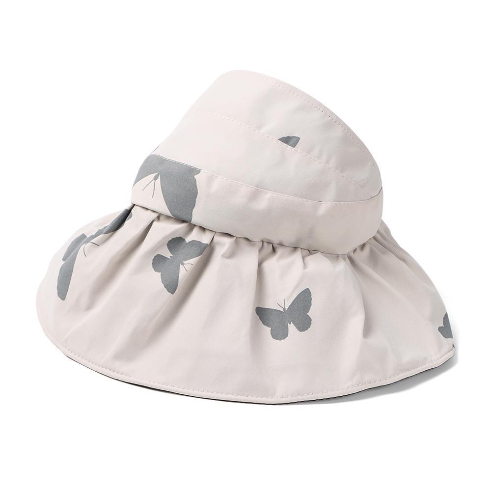 Mũ Lưỡi Trai Nửa Đầu Chống Tia UV Họa Tiết Bướm Có Thể Gấp Gọn Thời Trang Mùa Hè Cho Nữ