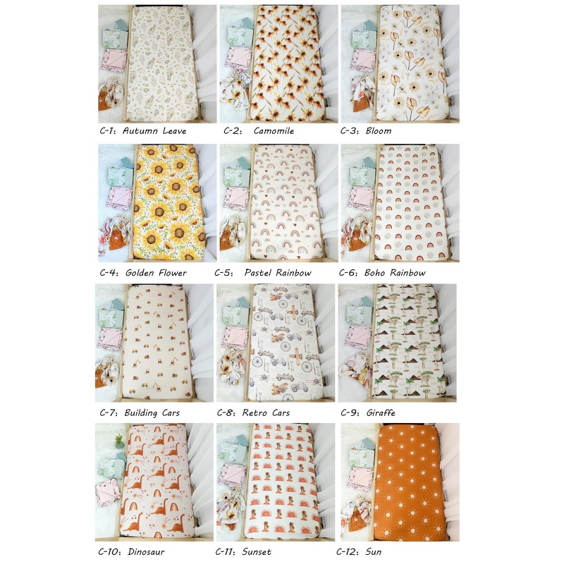 Bộ Tấm Lót Cũi Em Bé Bằng Cotton Chip Gỗ Kỷ Niệm