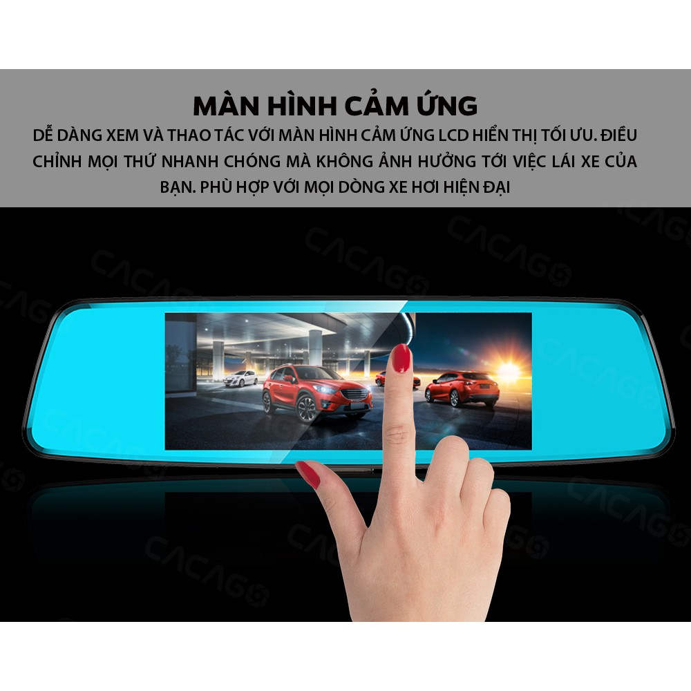 Camera Hành trình ô tô Anytek T77 Full HD (1920*1080P) - Cam gương, màn hình 7 inch cảm ứng, Quay 2 mắt trước sau | BigBuy360 - bigbuy360.vn