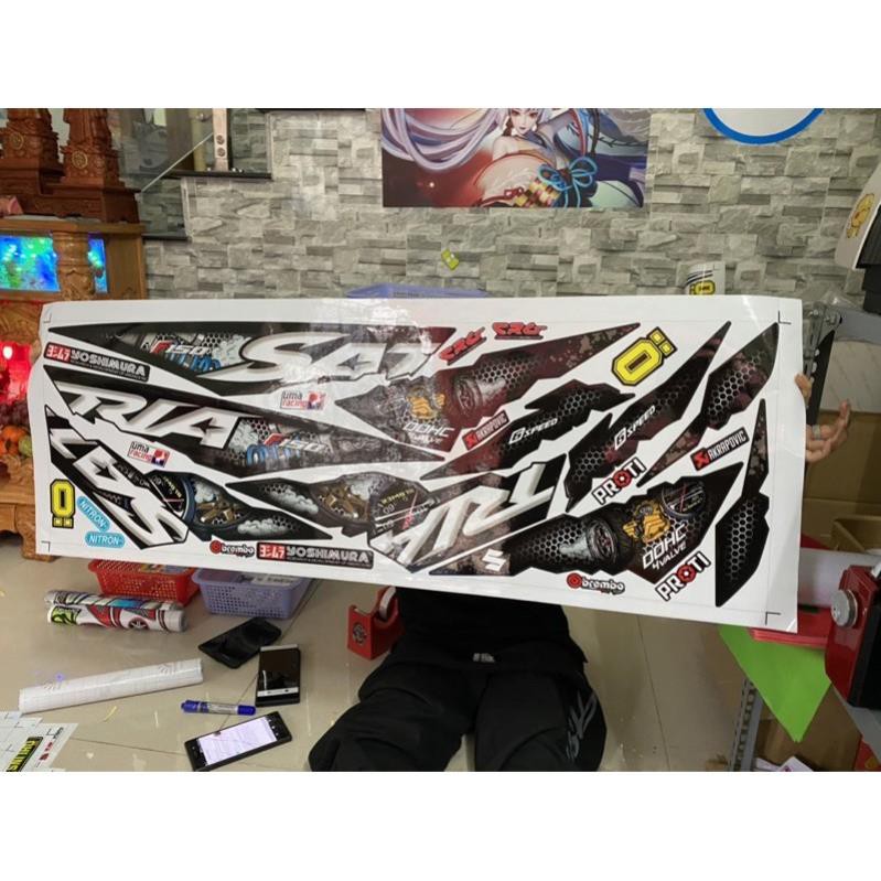 Tem rời Satria Fi dán xe đen