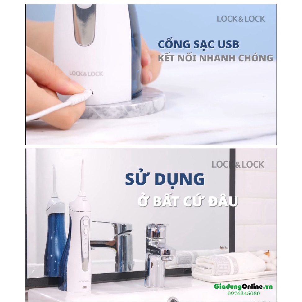 [Lock&amp;Lock] Máy Tăm Nước Không Dây Cordless Oral Irrigator ENR156BLU