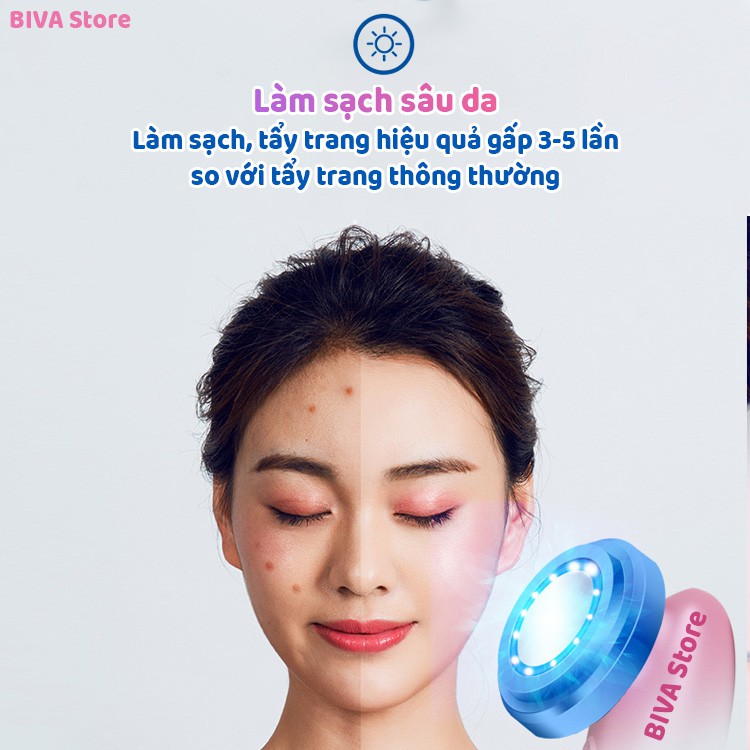 Máy massage mặt - mát xa mặt, làm sạch, trẻ hóa - Chăm sóc da mặt đa năng