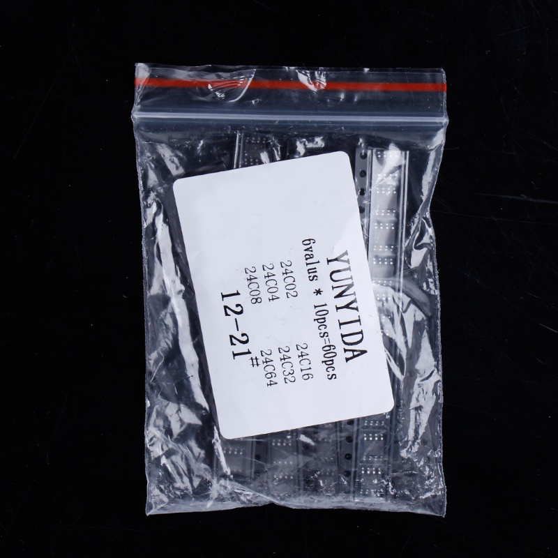 Bộ 60 Linh Kiện Điện Tử 6 Loại 24C02 24C04 24C08 24C16 24C32 24C64