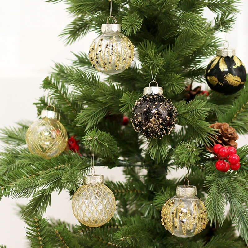 Set 25 Quả Cầu Tròn Có Đèn Sang Trọng Treo Trang Trí Cây Thông Noel