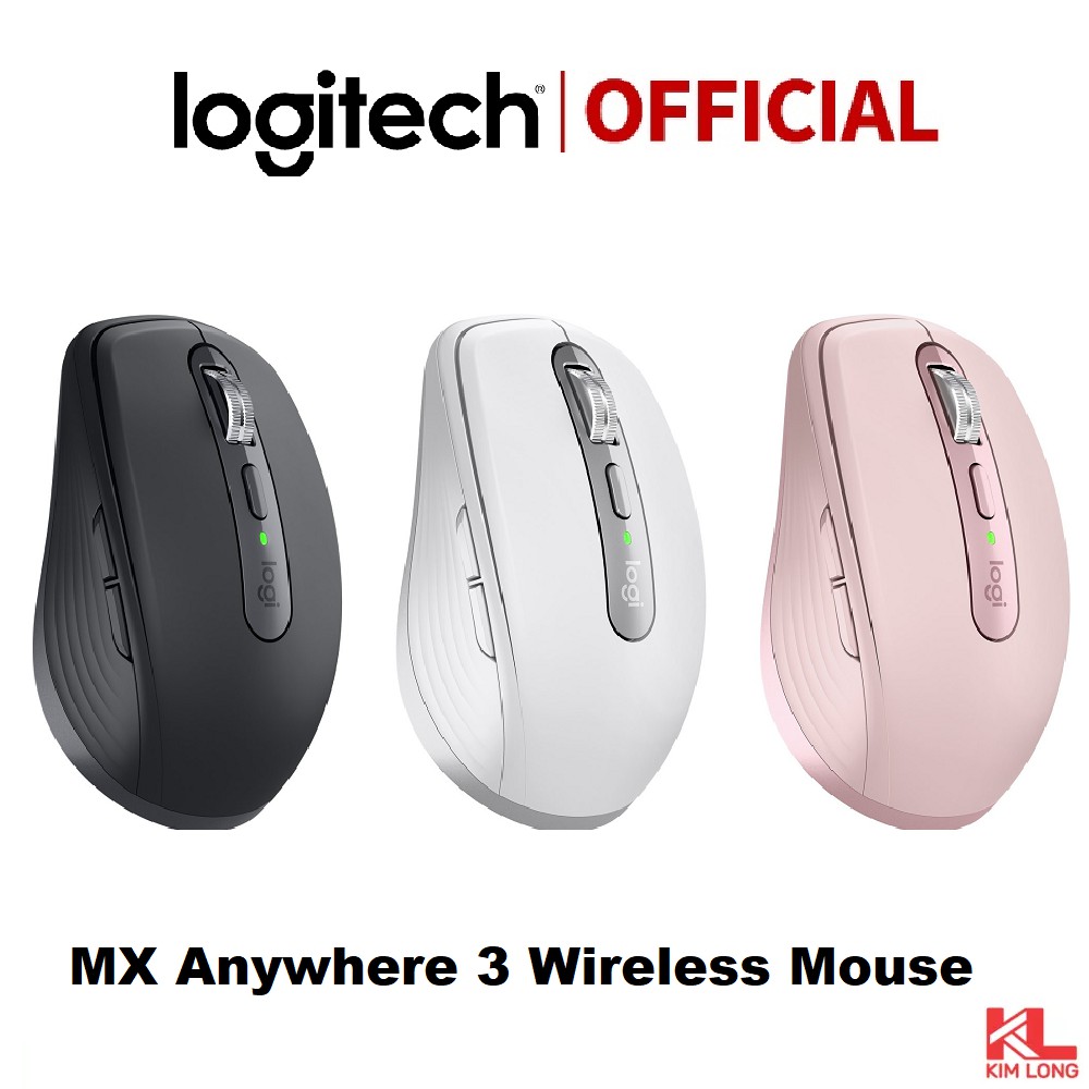 Chuột Logitech MX Anywhere 3 không dây bluetooth, Sạc nhanh USB-C, Cuộn siêu nhanh - Bảo hành chính hãng 12 Tháng