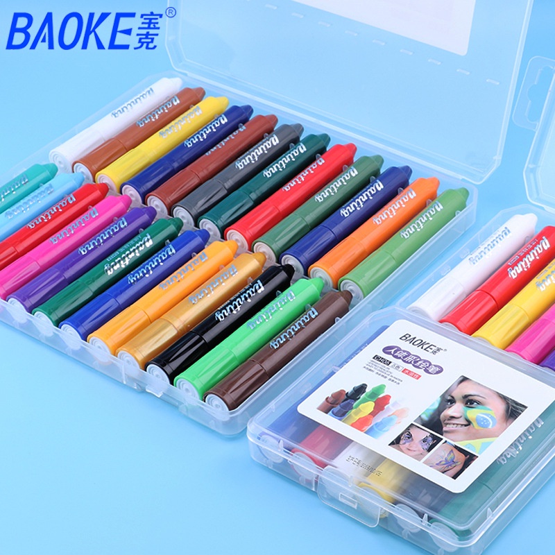 Set 6/12/24 Bút Màu Vẽ Cơ Thể 6 Màu 12 Màu Sắc Giặt Sạch An Toàn Dành Cho Trẻ Nhỏ