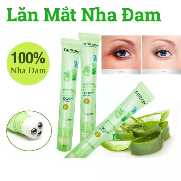 [ CHÍNH HÃNG ] Lăn Mắt Nha Đam Farm Stay Giảm Thâm Quầng Bọng Mắt