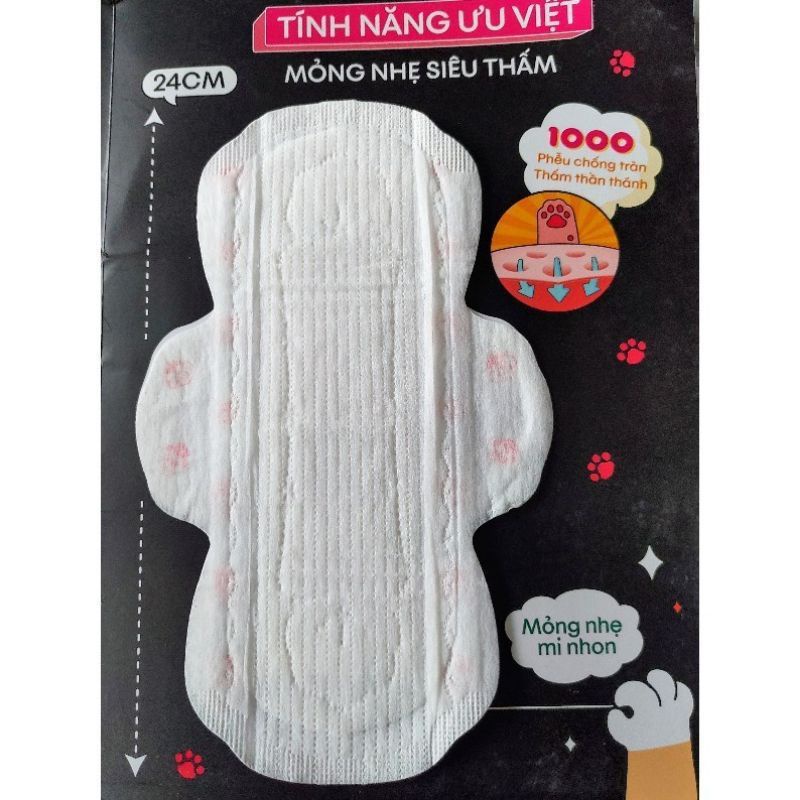 Băng Vệ Sinh Mini Meow Kotex Siêu Mỏng Cánh 24cm ( 2Miếng)