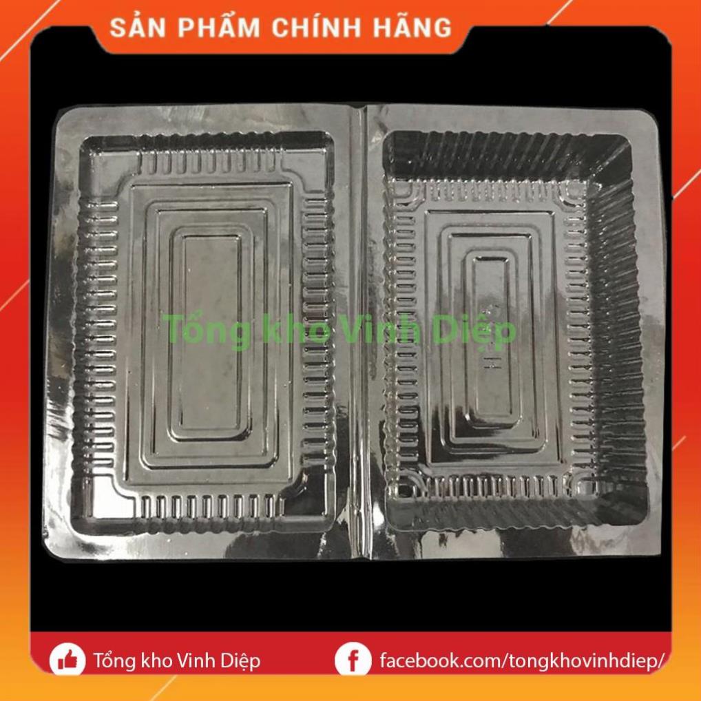 Combo 100 hộp nhựa dùng 1 lần đựng bánh su kem, gimbap, dâu tây, đồ ăn - H55 C55