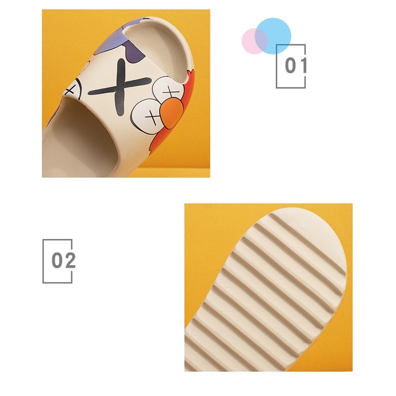 Dép Quai Ngang Đế Dày Họa Tiết Graffiti Cá Tính Cho Nữ