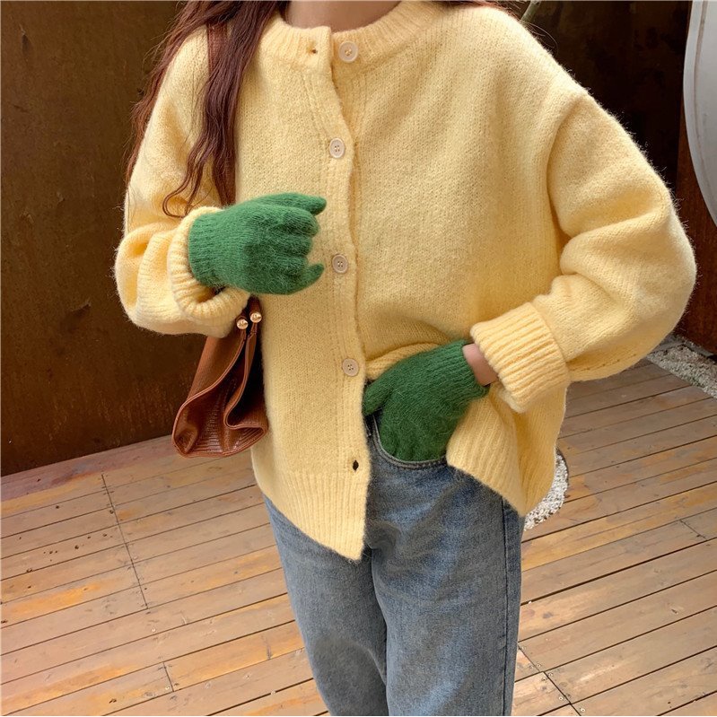 Áo Khoác Bằng Vải Dệt Kim Tay Dài Phong Cách Hàn Quốc Thời Trang Mùa Thu Độc Đáo Dành Cho Nữ 2021 | BigBuy360 - bigbuy360.vn