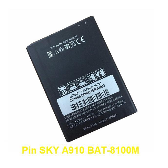 Pin Sky A910, Vega iRon 2 (BAT-8100M) dung lượng 3220mAh