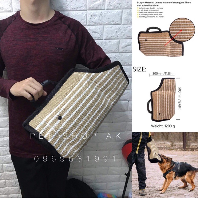 Bao tay chống cắn huấn luyện chó nửa tay viền đen