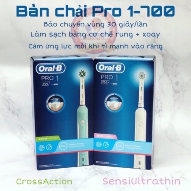 Bàn chải điện oral b pro 600 , 700 , 2000 ( bill pháp)