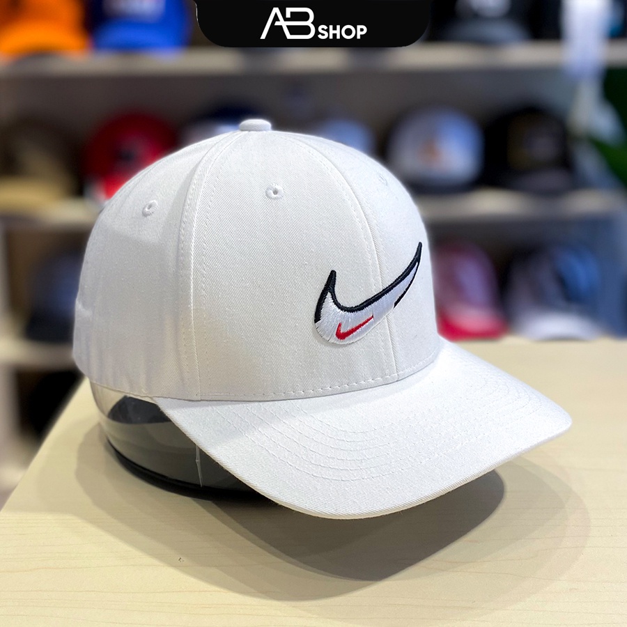 Mũ Lưỡi Trai Nike Cao Cấp Nón Thời Trang Trắng Xanh Logo Cách Điệu AB-30182