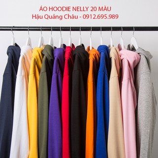 Áo Hoodie Unisex Nelly Trơn 20 Màu