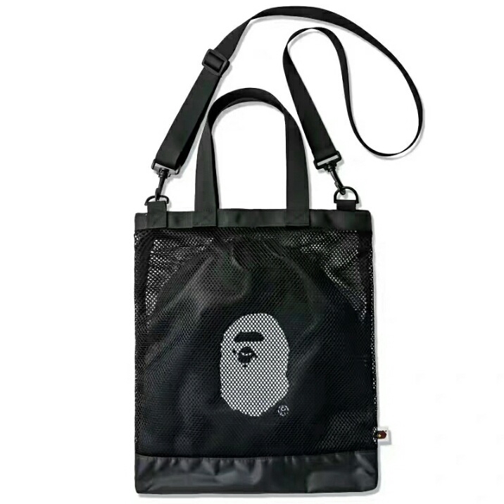 Túi tote màu đen in hình logo Bape phong cách Nhật Bản
