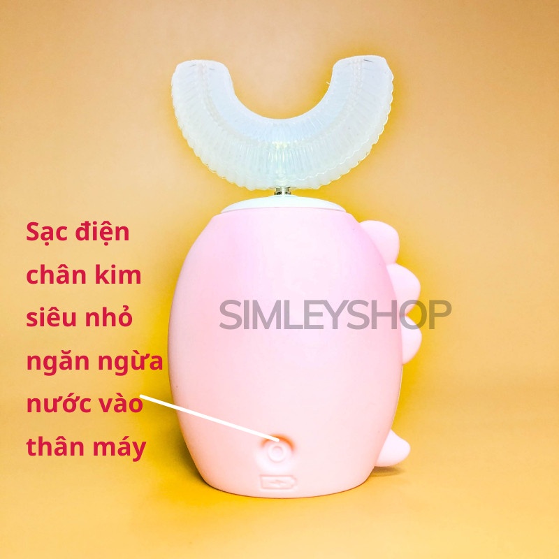 Bàn chải điện cho bé Shiba, bàn chải điện trẻ em đầu chữ U cho bé từ 2-9 tuổi - Giúp bé vệ sinh răng miệng hiệu quả