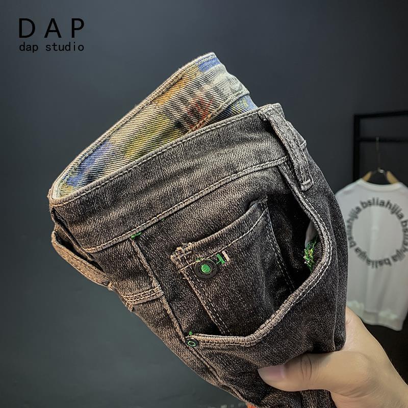 Quần Jean Dáng Ôm Cao Cấp Thêu Họa Tiết Mới Cho Nam