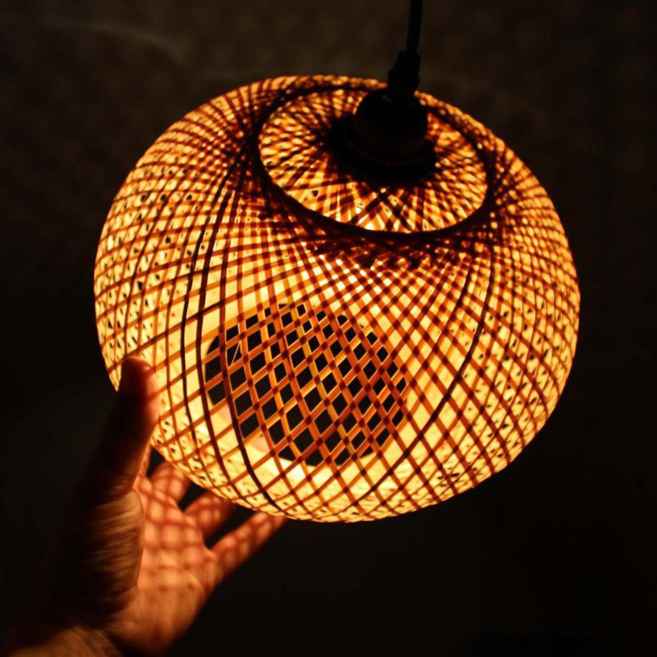 Đèn tre lồng tròn DT001 - Trang trí nhà cửa, quán cafe, quán ăn, nhà hàng