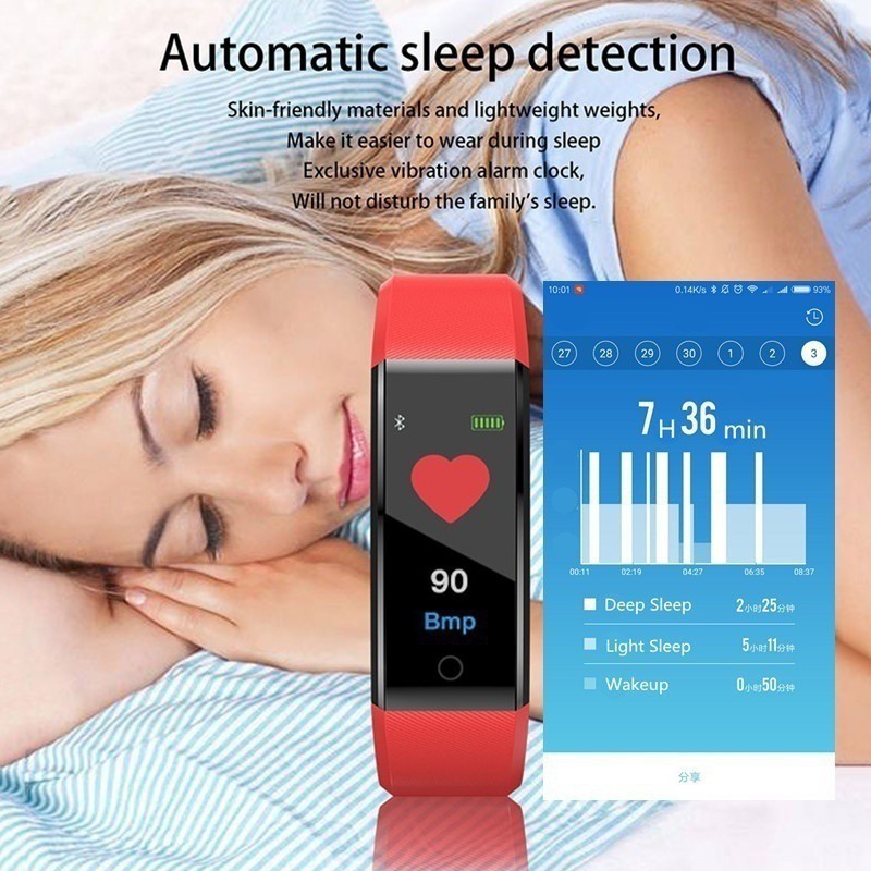 Đồng hồ đeo tay thông minh bluetooth ID115 Plus không thấm nước màn hình cảm ứng theo dõi nhịp tim tiện dụng