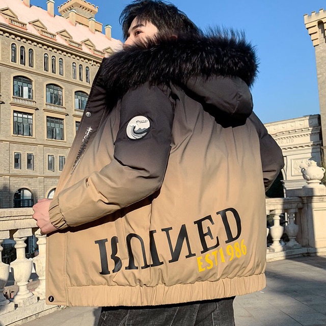 Áo phao nam hai màu mủ lông chuẩn cao cấp QC