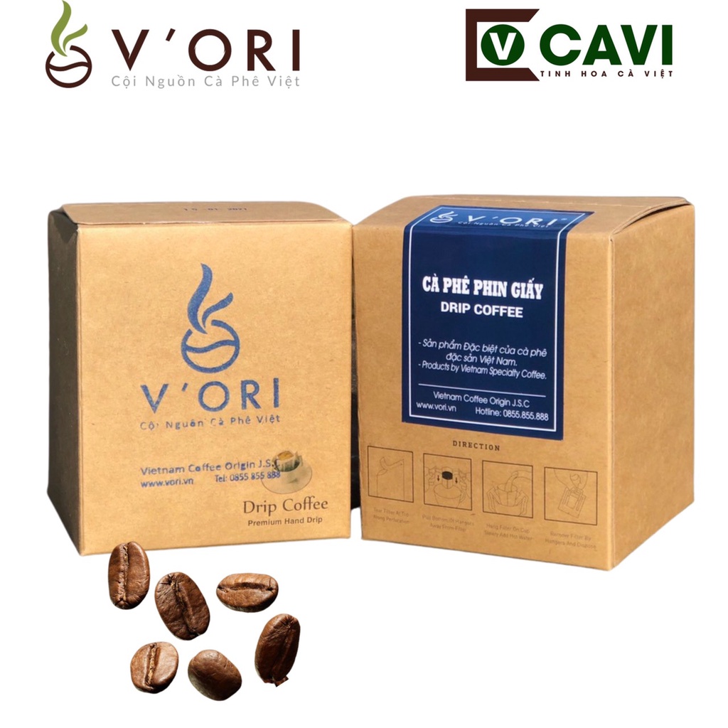 Hộp 10 Gói x 25G Cà Phê Phin  Giấy Cavi