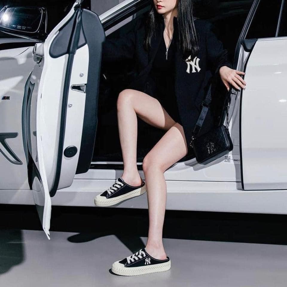 Giày MLB Mule Đạp Gót 2022 🔴CHÍNH HÃNG🔴 MLB Origin Playball Mule Đen Trắng Mới Nhất  - Simple Sneaker