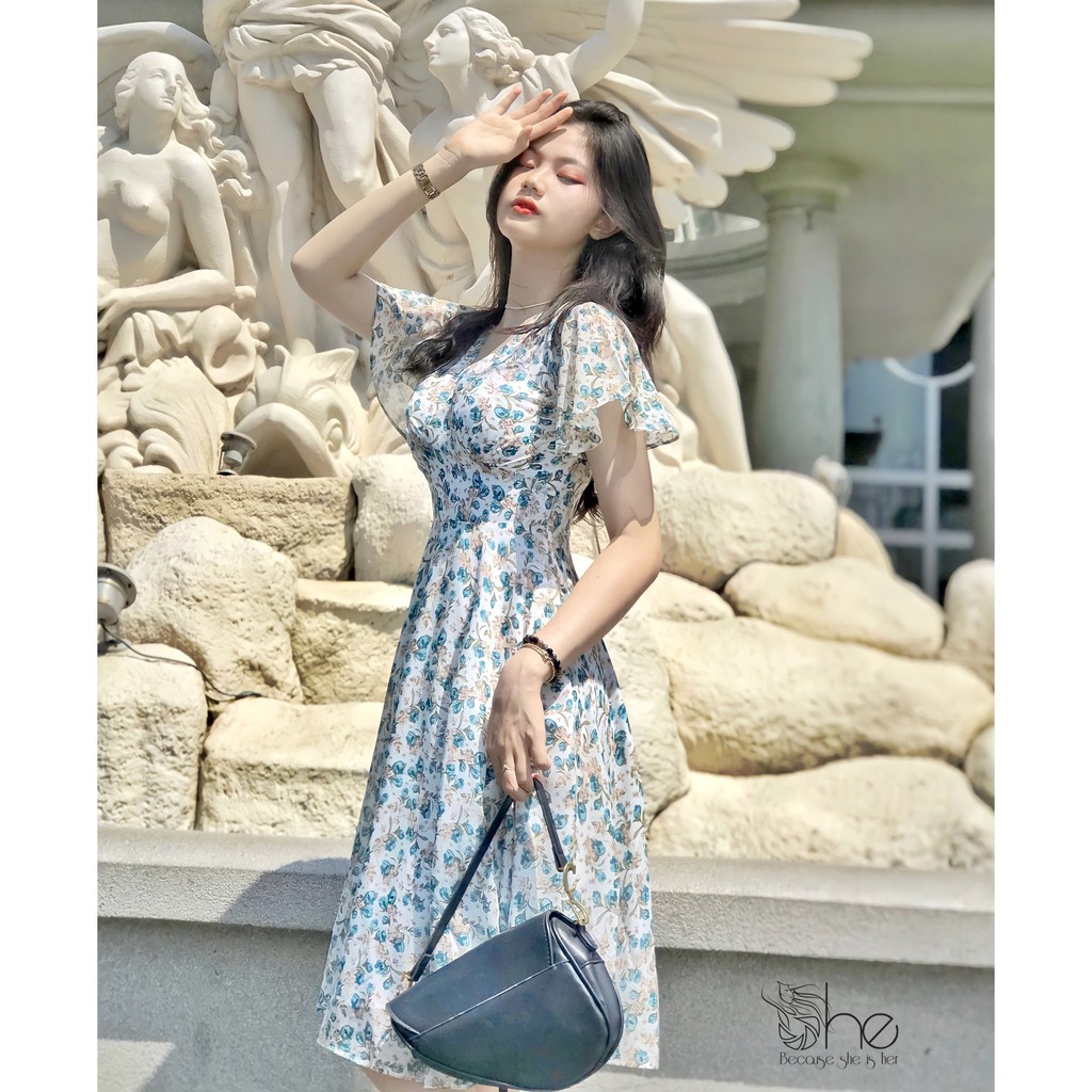 Alex Dress- Đầm hoa maxi cổ V tay tiên - SDX80 | BigBuy360 - bigbuy360.vn