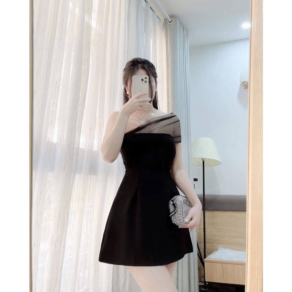 Váy Cúp Ngực Cách Điệu Ren Chất Liệu Tuyết Mưa