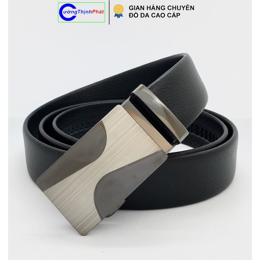 Dây Nịt Nam Da Cao Cấp Mặt Mạ Crom Sáng Bóng