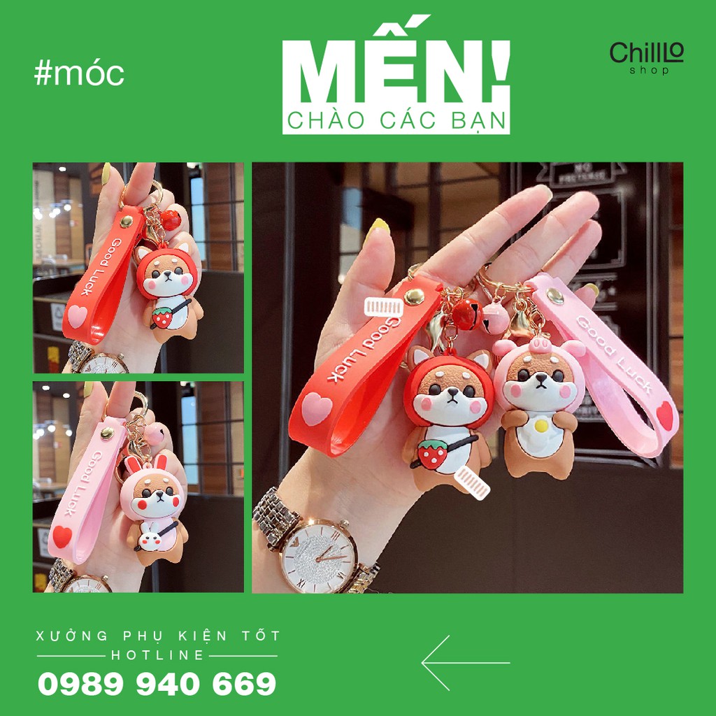 Móc Chìa Khóa Hình Shiba Đẹp Dễ Thương Cute Móc Treo Khóa Mạ Vàng Dùng Treo Cặp, Balo, Chìa Khóa Xe, Khóa Nhà, Trang Trí