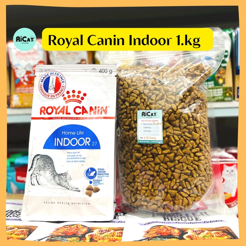Hạt Cho Mèo Cao Cấp ROYAL CANIN INDOOR - Túi 1kg | Cân Bằng Dưỡng Chất, Tiêu Hóa Tốt Cho Mèo Nhà