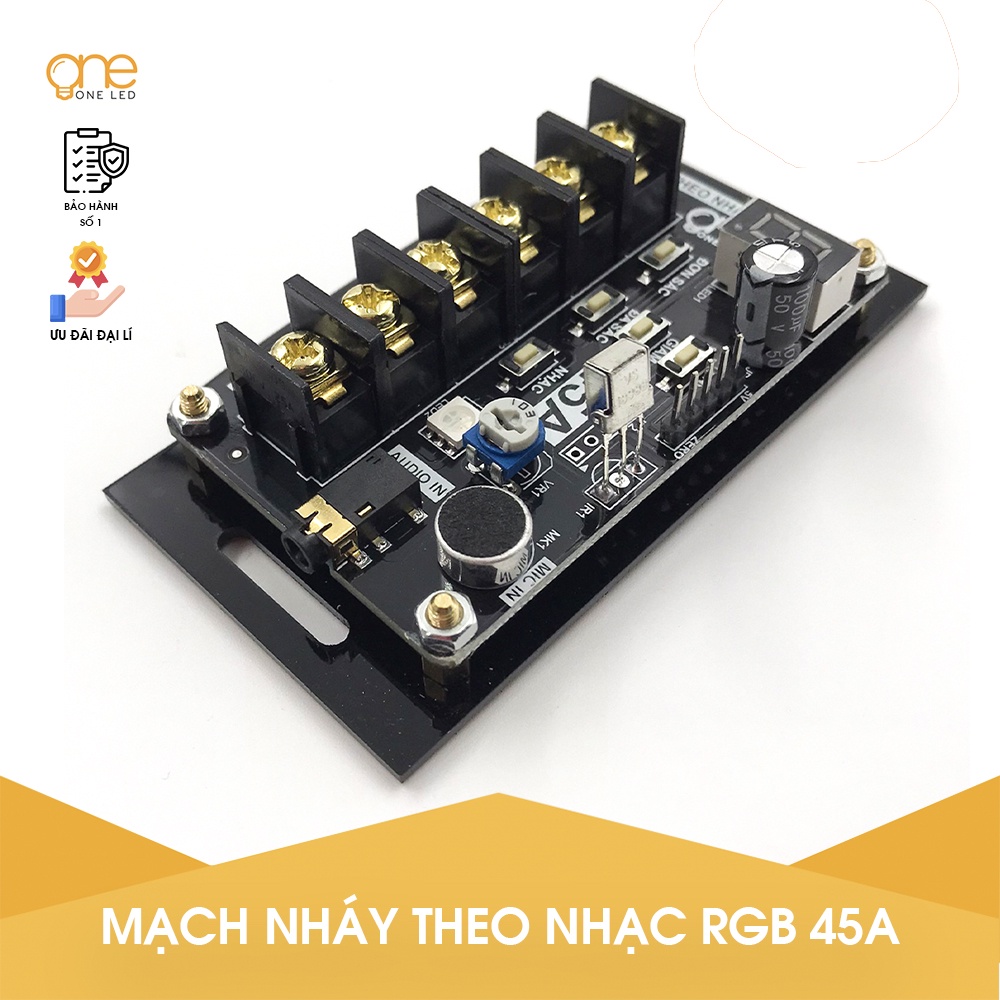 Mạch điều khiển LED RGB 7 màu nháy theo nhạc - Công suất 45A - Hàng chính hãng OneLed