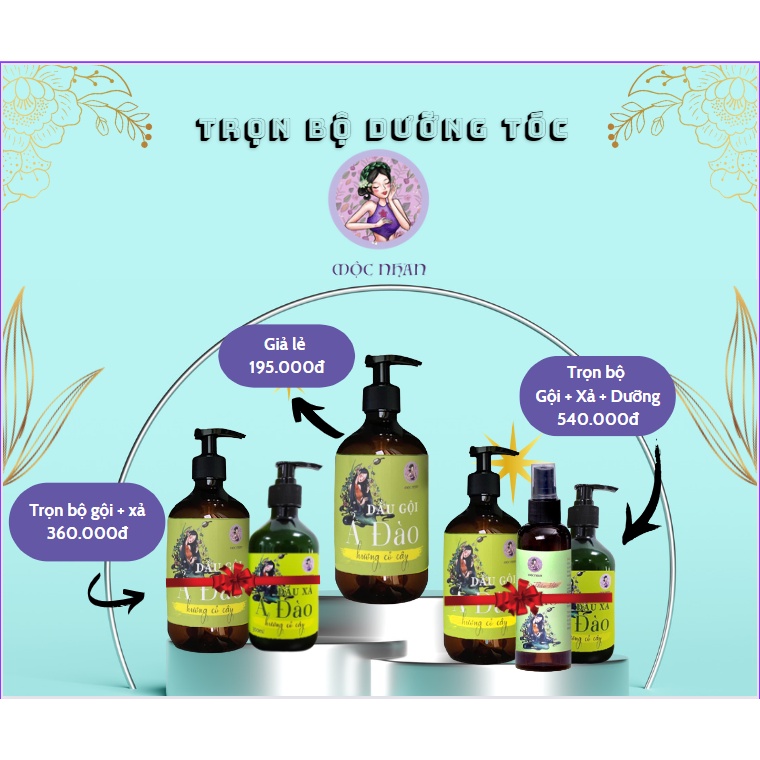 Combo dầu gội thảo dược bồ kết hoa bưởi thiên nhiên Mộc Nhan giúp giảm ngứa rụng tóc và nấm đầu 500m - Mộc Nhan Việt Nam