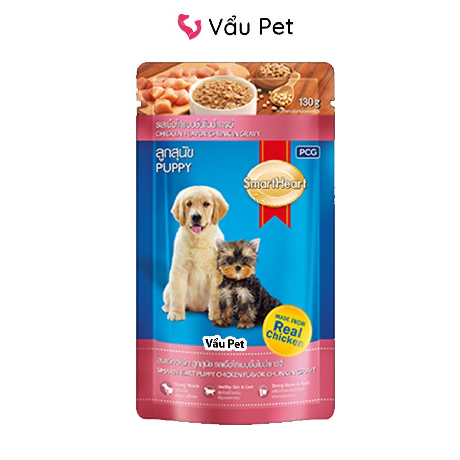 Pate cho chó Smartheart gói 130g - Đồ ăn cho chó Vẩu Pet Shop