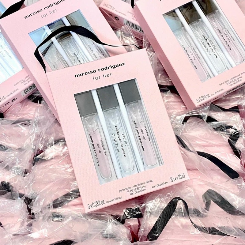 Set nước hoa Narciso Rodriguez for Her Perfume Travel Spray 10mlx3