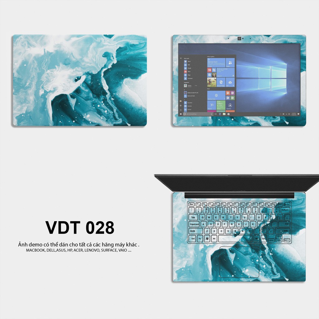 Bộ skin dán laptop mẫu Vân Đá / Có mẫu decal dán cho tất cả các hãng máy tính