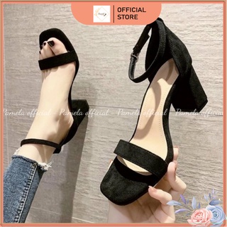 PAMELA - Sandal Cao Gót Nữ Da Quai Mảnh Ngang Bít Hậu Xinh Xắn 5 phân - S33