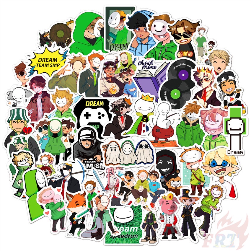 Set 50 miếng dán serie Dream SMP War phong cách Doodle thời trang chống thấm nước