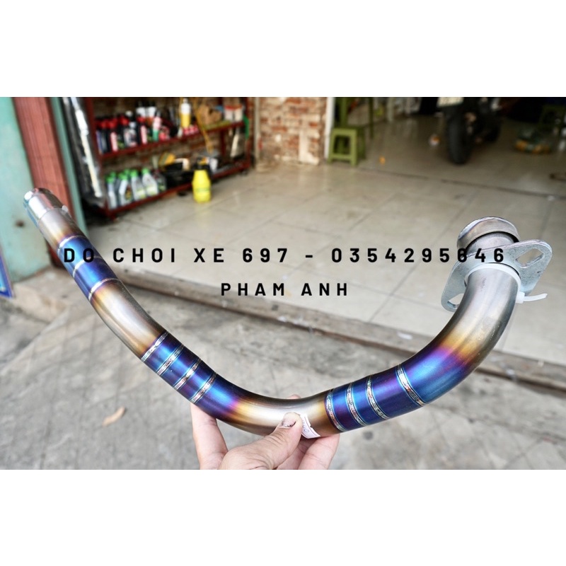 Cổ pô titan Exciter 150 2016-2021 gắn khớp nối pô zin